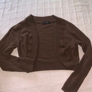 Crop brown cardigan
